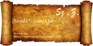 Szoó Zomilla névjegykártya